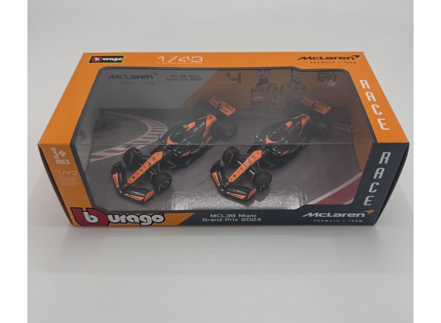 McLaren Two Pack MCL38 Miami GP 2024 Norris en Piastri