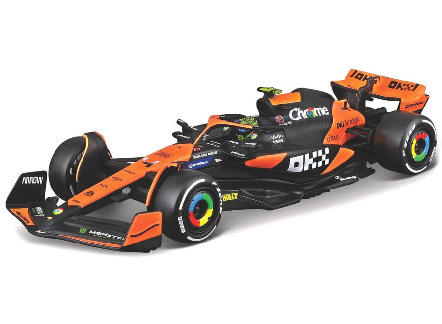 Burago Mclaren MCL 38 #4 LANDO NORRIS 2024 With Helmet