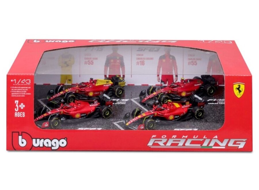 Burago Ferrari F1 #16 CHARLES LECLERC - 4 CAR SET