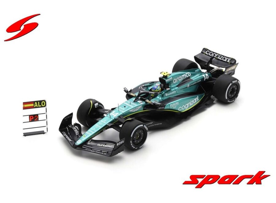 Aston Martin Alonso 2nd Canada GP 2023 (met pitboard) 1:18