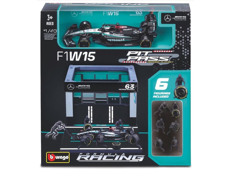 George Russel Burago Pit Pass Set WE14  #63