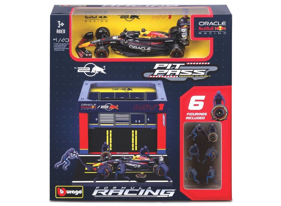 Max Verstappen Burago Pit Pass SetRB20 #1  Red Bull Racing