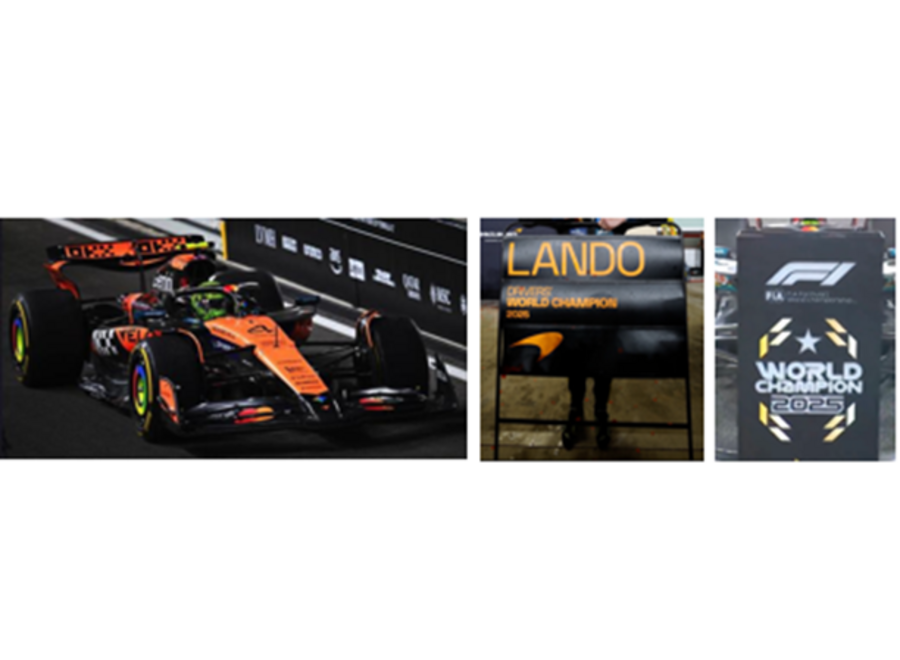 Spark McLaren Lando Norris F1 Drivers' World Champion 2025 with pit board 1:64