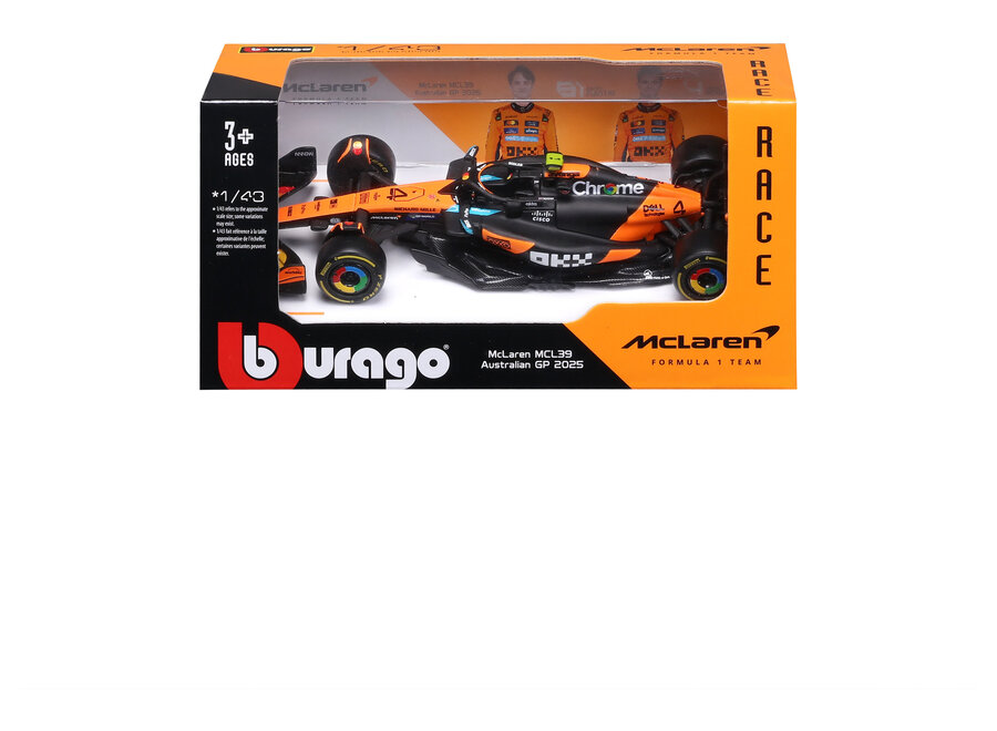 Lando Norris Mclaren MCL39 #4 Burago Season car 2025 1:43