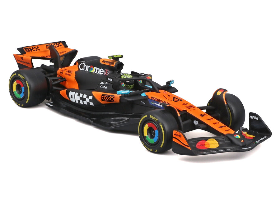 Lando Norris Mclaren MCL39 #4 Burago Seizoenscar met helm  2025 1:43