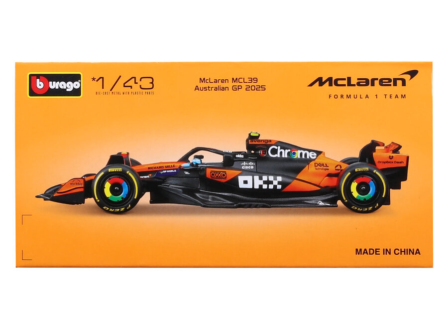 Oscar Piastri Mclaren MCL39 #81 Burago Seizoenscar 2025 1:43