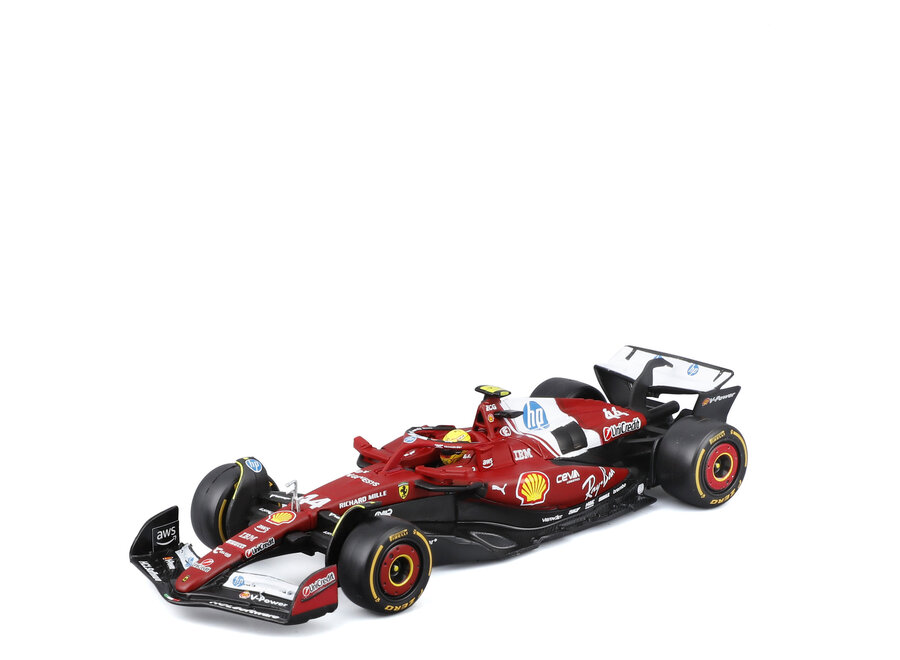 Lewis Hamilton Ferrari SF-25 #44 Burago Season car with helmet & display 2025 1:43