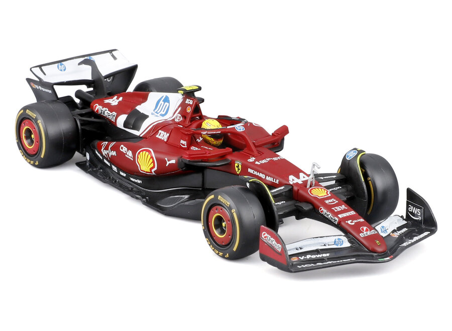 Lewis Hamilton Ferrari SF-25 #44 Burago Season car mit helm & display 2025 1:43