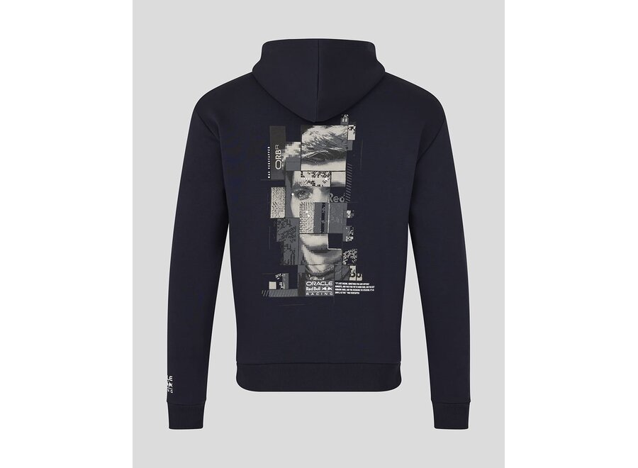 Max Verstappen Graphic Pixel Back Hoody Blauw 2026
