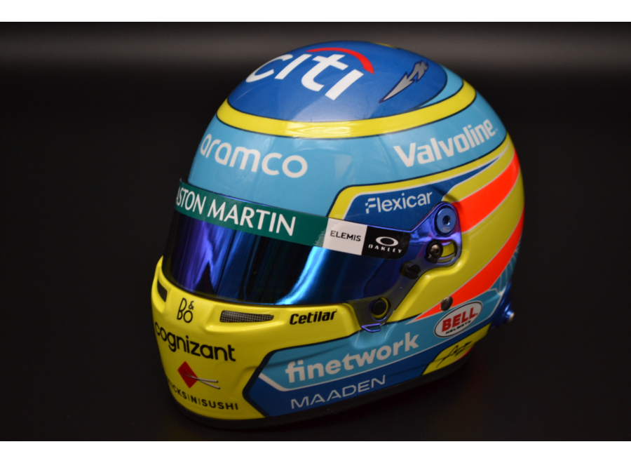 Fernando Alonso Aston Martin Cognizant mini helmet 2025 season 1:2