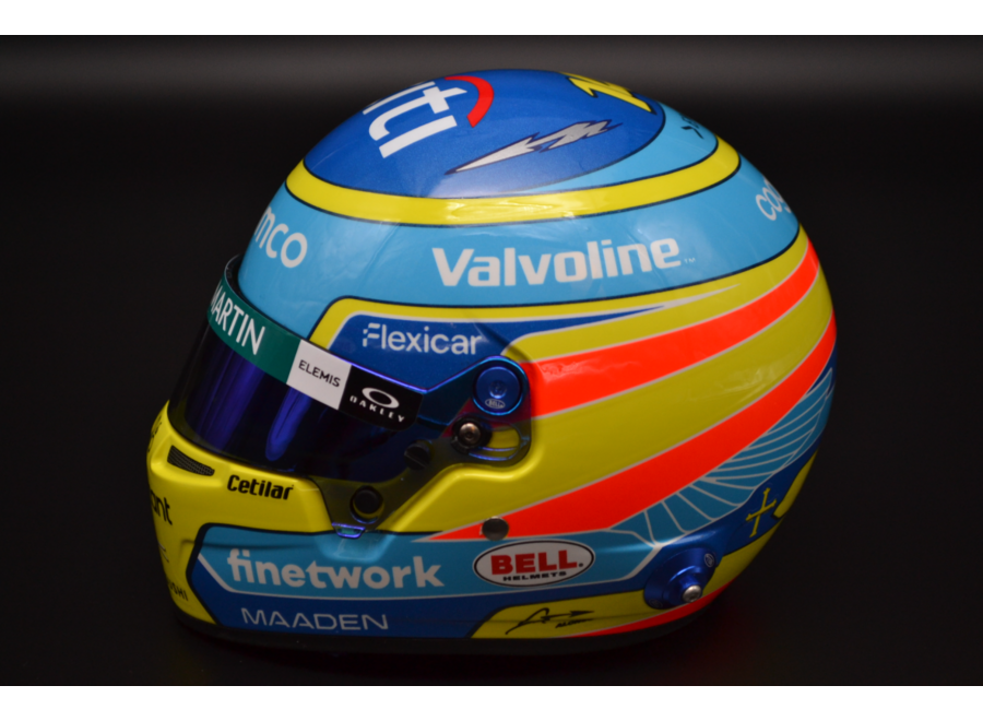 Fernando Alonso Aston Martin Cognizant mini helmet 2025 season 1:2