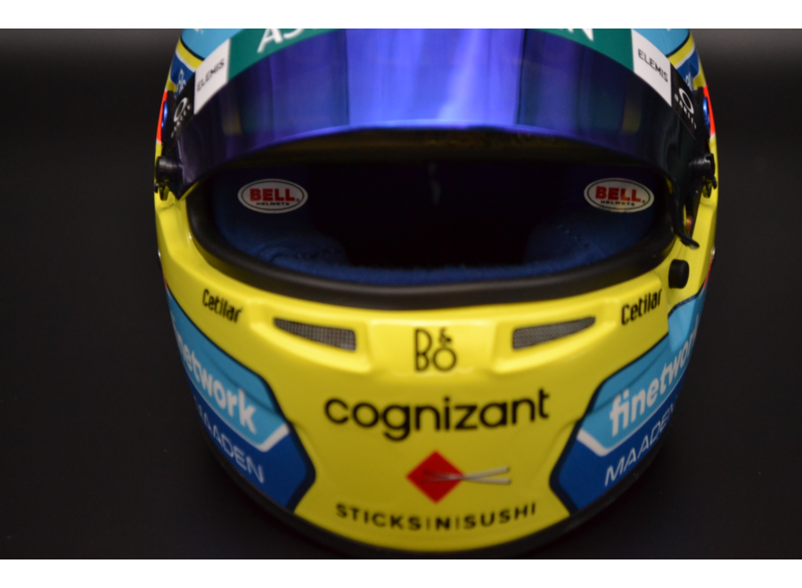 Fernando Alonso Aston Martin Cognizant mini helmet 2025 season 1:2