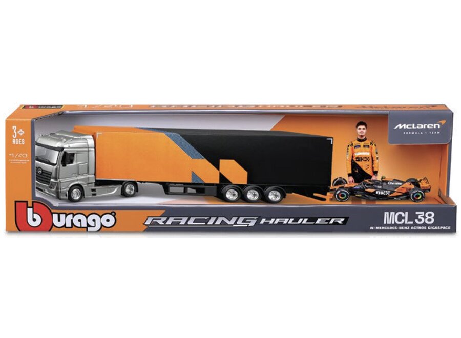 Mclaren Trailer + MCL 38 #4 LANDO NORRIS Burago