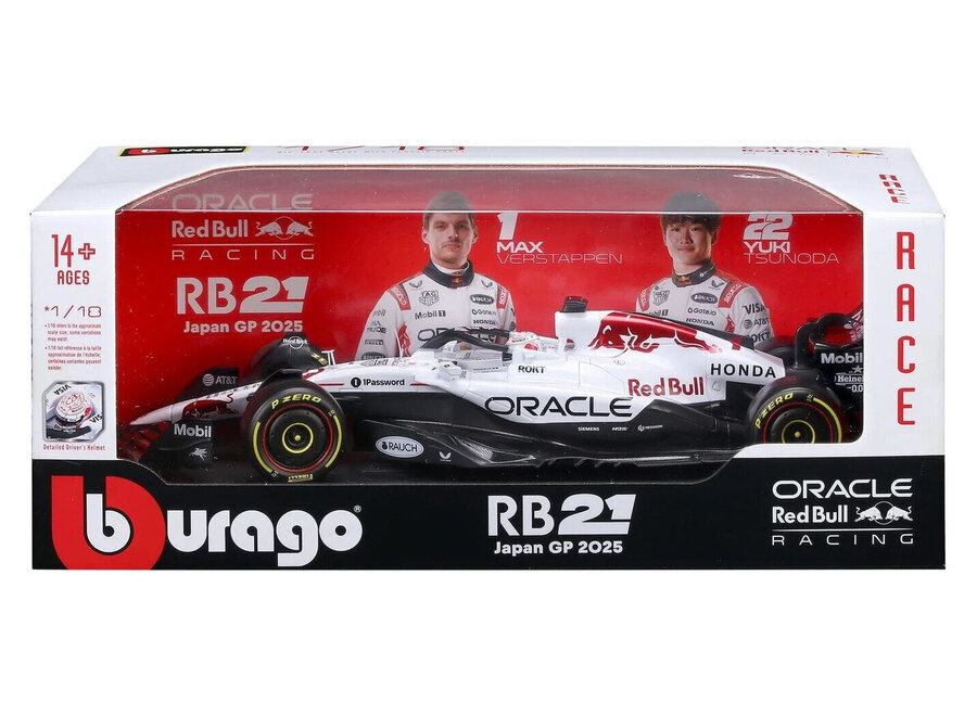 Max Verstappen RB21 Winner GP Japan 2025 1:18 #1 White