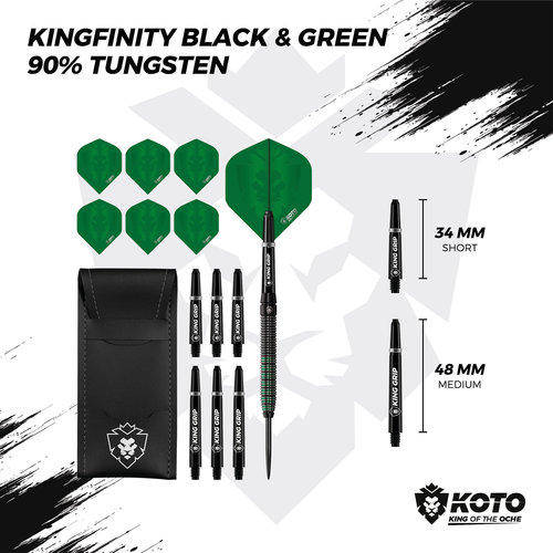 KOTO KOTO Kingfinity Black & Green 90% - Šipky Steel