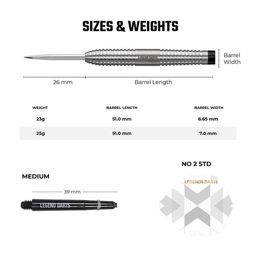 Legend Darts Legend Darts Pro Series V1 90% - Šipky Steel