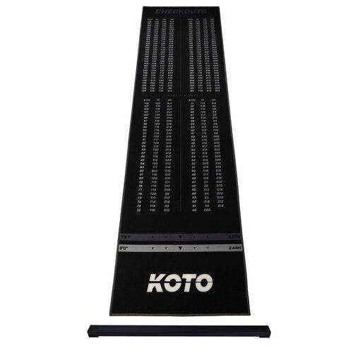 KOTO KOTO Carpet Checkout Šedý + Oche 285 x 80cm - Koberec pod Terče