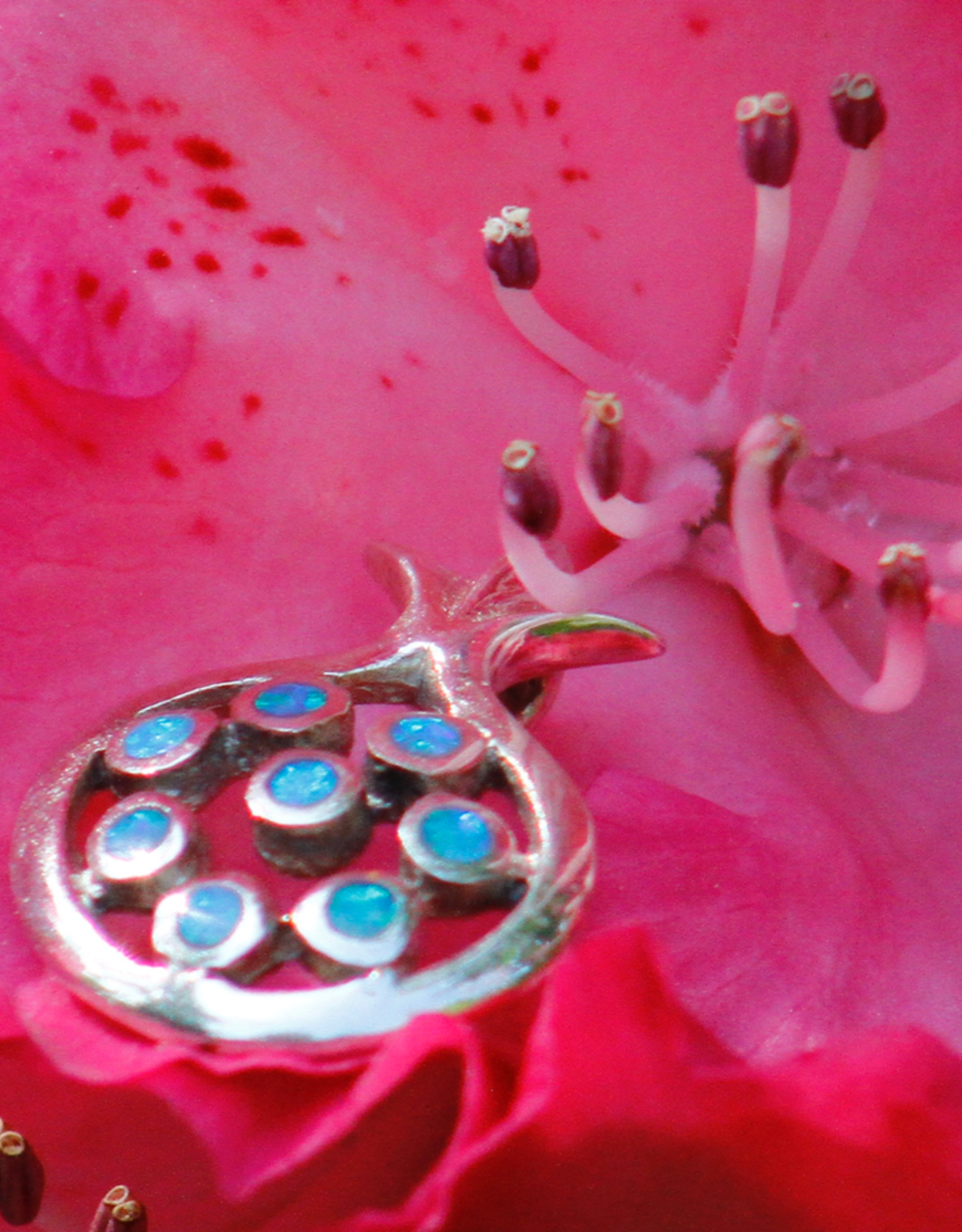 Silver pomegranate pendant