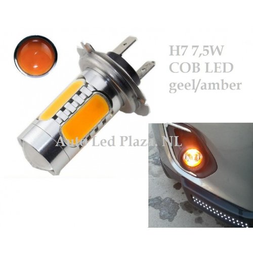 COB LED H7 High power 7.5W COB 3000k 500LM Geel/Amber (Dagrijverlichting / breedstraler) COB LED H7 High power 7.5W COB 3000k 500LM Geel/Amber (Dagrijverlichting / breedstraler)