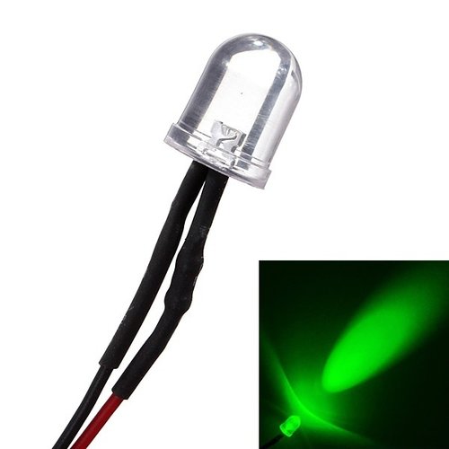 LED 10mm diameter 12V incl 15cm bedrading kleur: groen LED 10mm diameter 12V incl 15cm bedrading kleur: groen