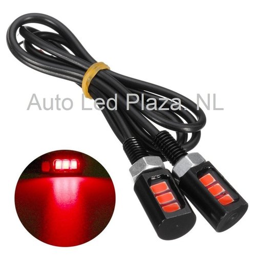 Universeel 3x 5730SMD LED Rood opbouw mini lichtunit Universeel 3x 5730SMD LED Rood opbouw mini lichtunit