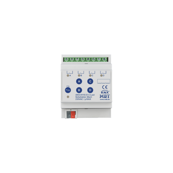 MDT 4-fach Schaltaktor AKS Standard 16A C-Load 140 µF