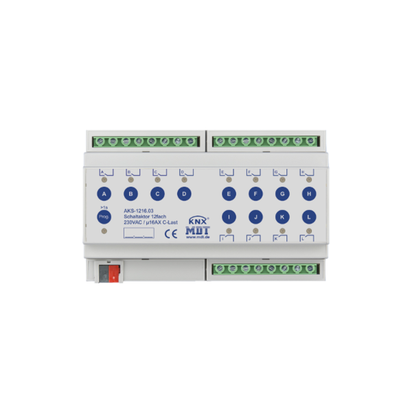 MDT Atuador de comutação de 12 canais 8TE AKS Standard 16A C-Load