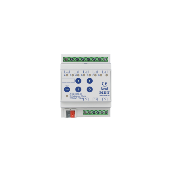 MDT Actionneur de commutation AKK compact 8 voies 16A 230Vac