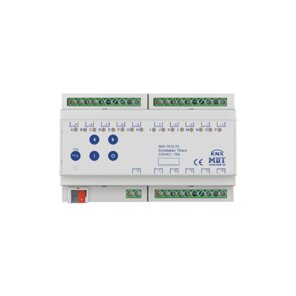 MDT Actionneur de commutation 16 canaux AKK compact 16A 230Vac