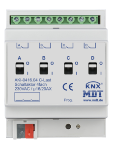 MDT Schakelaktor AKI Industrie 4 voudig 16/20A, C-Load 200µF