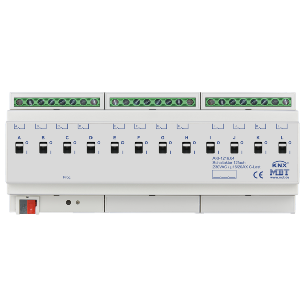 MDT Actionneur de commutation 12 voies AKI Industrial 16/20A, charge C 200µF