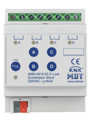 MDT Switch actuator AMS / AMI with current measurement 4 fold 16AC-loadt 140µF