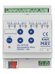 MDT 4 fach Jalousieaktoren  4TE REG, 10A, für Motoren 230VAC bis 600W