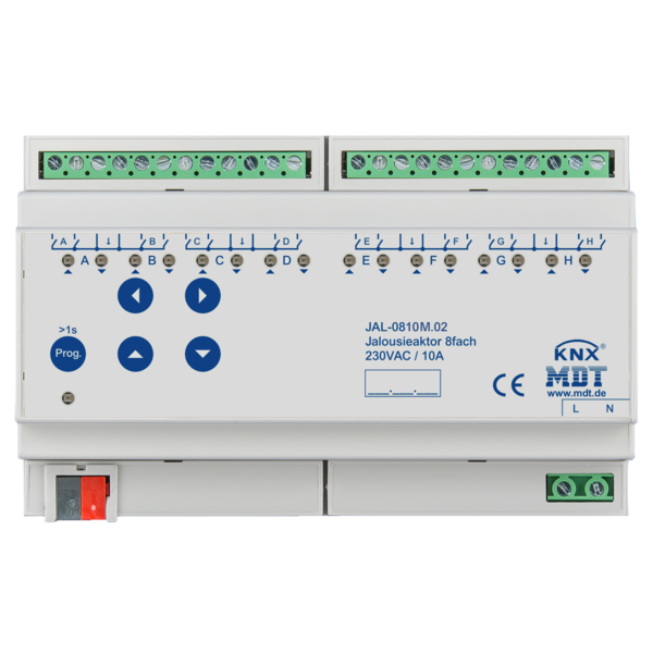 MDT Atuador Jal 8 canais 8A, com medição de tempo, 230VAC até 300W