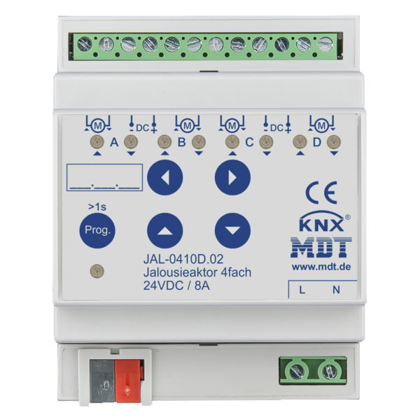 MDT 4 fold Shutter Actuator 8A, shutter motors   24VDC up to 180W