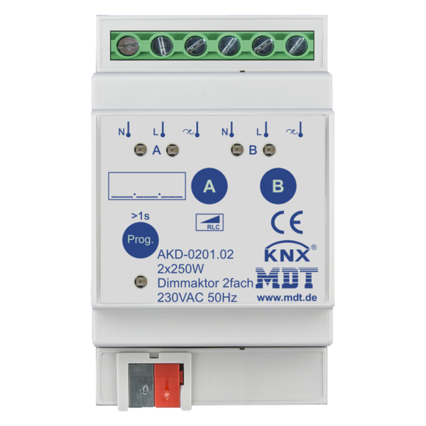 MDT 2 voudige Dimaktor AKD 3TE Din rail , 230VAC, 250W