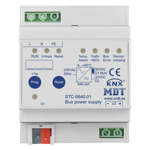 MDT KNX-Busstromversorgung | 640 mA, Diagnosefunktion