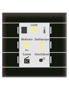 MDT Glass Push Button II Smart 4/6/8/12 pieghe, + sensore di temperatura Nero Display a colori e indicatore di stato RGB