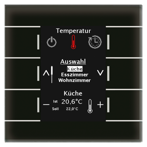 MDT MDT Glazen centrale bedieneenheid met kleuren display en temperatuursensor