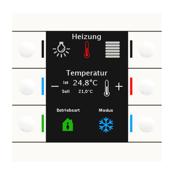 MDT Taster Smart 86  4/6/8/12-fach, mit Temp. sensor, Reinweiß glänzend