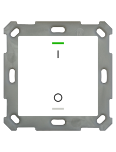 MDT Push Button Lite 55 1-fold RGBW with Temp.sensor white glossy finish, Version I/O symbol
