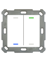 MDT Taster Light 55 2-fach RGBW  mit Temp.sensor Reinweiß glänzend, Ausführung NEUTRAL