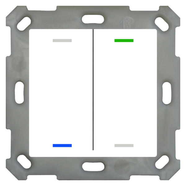 MDT Push Button Lite 55 2-fold RGBW  with temp.sensor white glossy finish, Version NEUTRAL