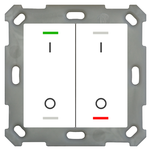 MDT Push Button Lite 55 2-fold white glossy finish, Version I/O symbol