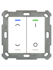 MDT Taster Light 55 2-fach RGBW Reinweiß glänzend, Ausführung  Up/Down und I/O  Symbol