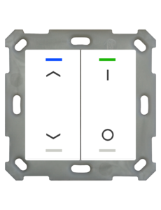 MDT Taster Light 55  2 voudig RGBW zuiver wit glanzend Up/Down en I/O symbool