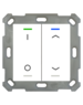 MDT Taster Light 55 2-fach RGBW  Reinweiß glänzend, Ausführung  mit Temp.sensor I/O und  Up/Down  Symbol