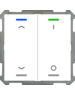 MDT Taster Light 63  2- fach Studioweiß glänzend, Ausführung Auf/Ab und I/O Symbol