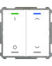 MDT Push Button Lite 63 2-fold, studio white glossy finish, Version I/O and UP/DOWN  symbool