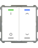 MDT Taster Light 63  2-voudig met temp.sensor studiowit glanzende I/O en Up/Down symbool